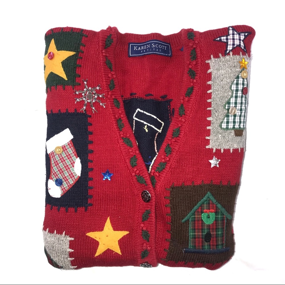❤️ Karen Scott Small Petites Ugly Xmas Sweater